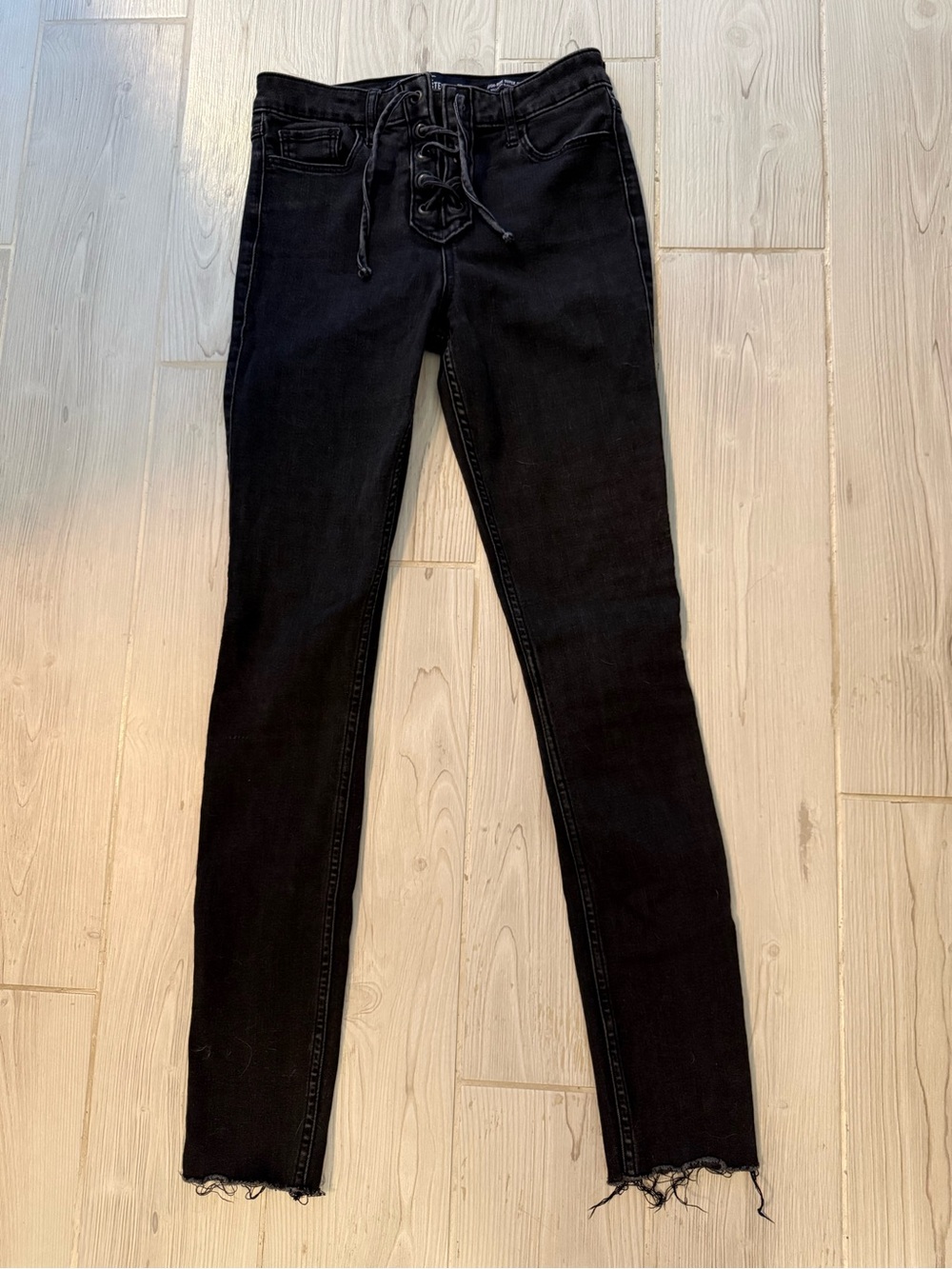 Hollister Black Lace-Up Skinny Jeans